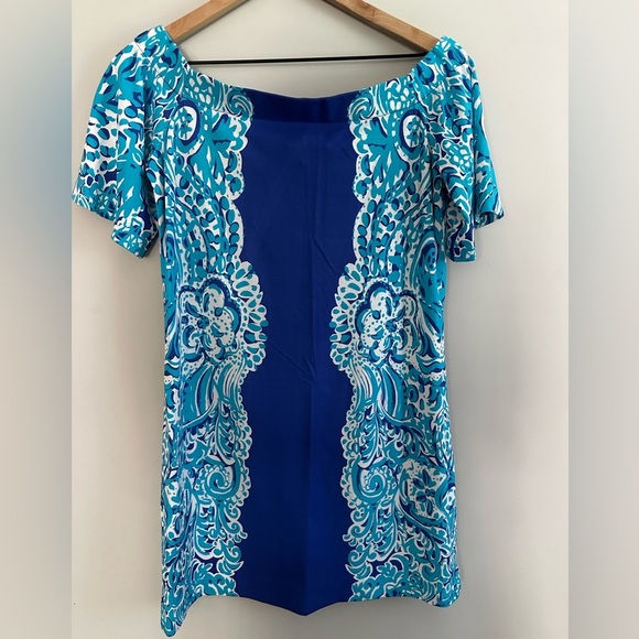Lilly Pulitzer Vibrant Blue Off-Shoulder Mini Dress - Picture 5 of 7